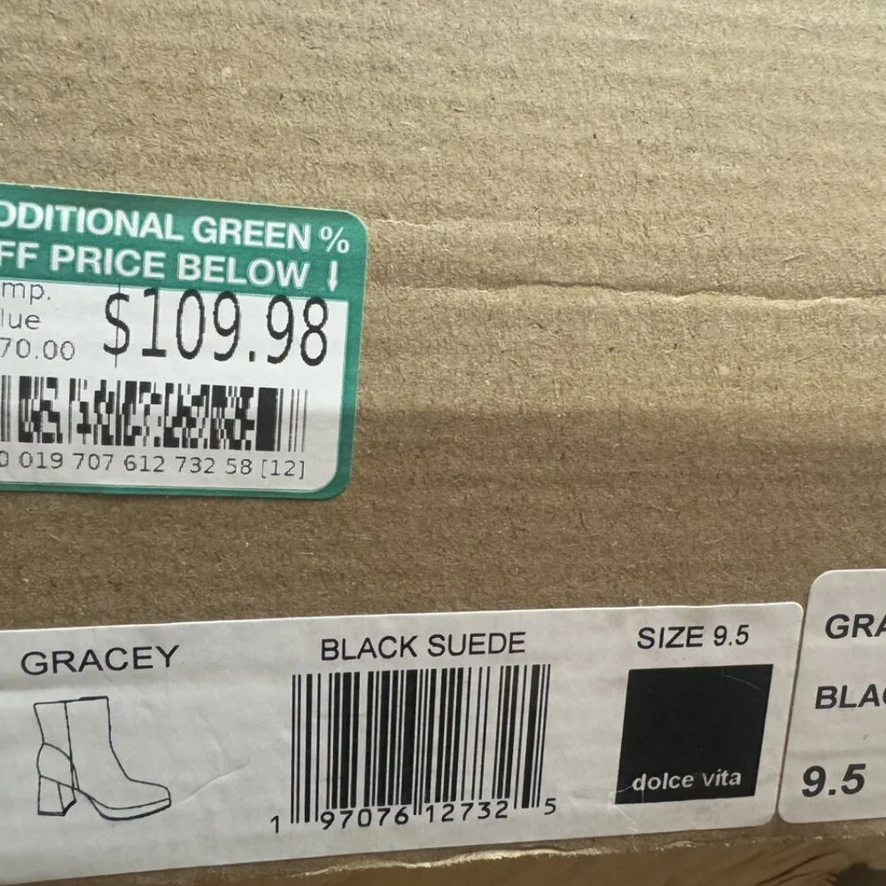Dolce Vita Women’s Gracey Boot Black Suede Size 9.5 M